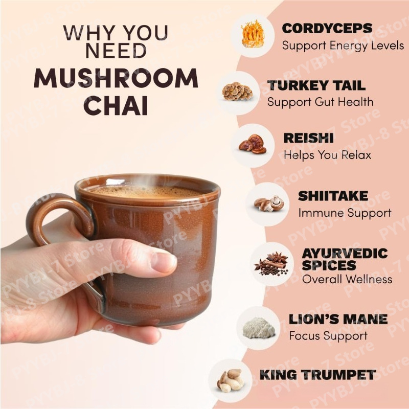 Mushroom Chai Herbal Tea Ayurv - Ayurvedic & Herbal Wellness Kits recension och pris