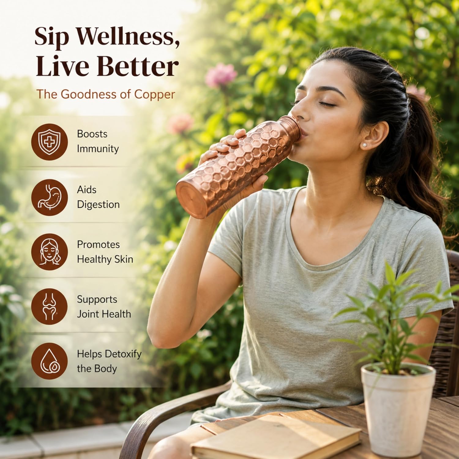 32oz Copper Water Bottle Set o - Ayurvedic & Herbal Wellness Kits recension och pris