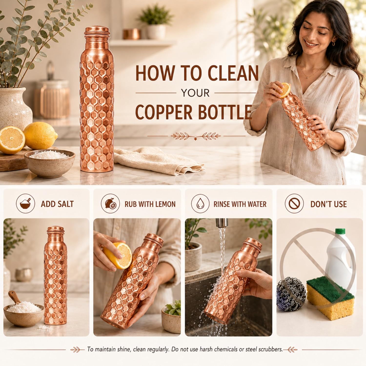 32oz Copper Water Bottle Set o - Ayurvedic & Herbal Wellness Kits recension och pris