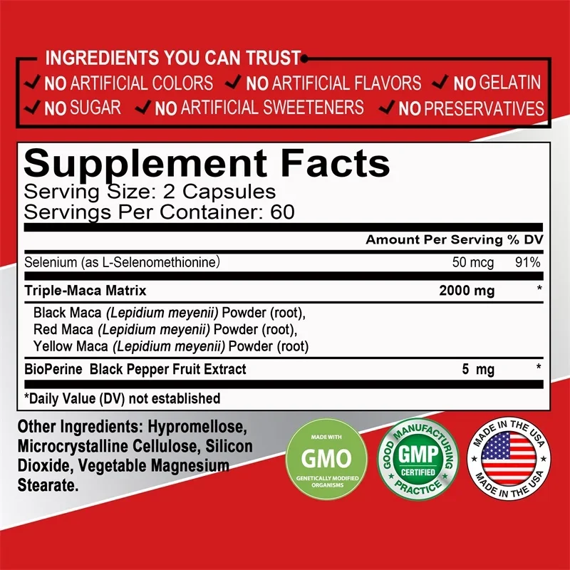 Maca Root Capsules - Improves  - Tulsi Holy Basil recension och pris