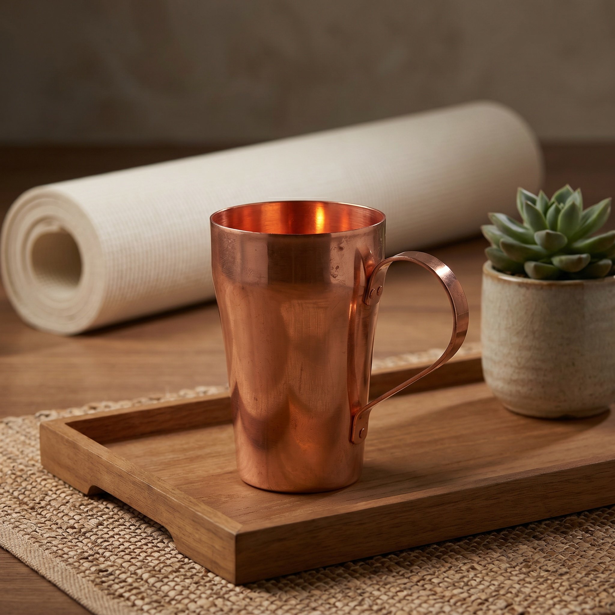 Pure Copper Drinking Cup Hand  - Ayurvedic & Herbal Wellness Kits recension och pris